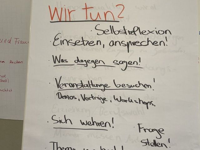 Abbildung zeigt ein Papier auf einem Flipchart.